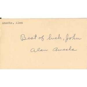  Alan Ameche Autographed 3x5 Card