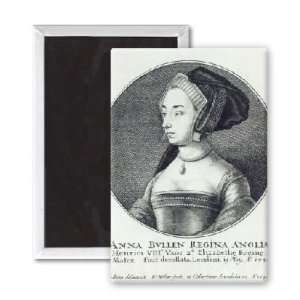 Anne Boleyn, etched by Wenceslaus Hollar,   3x2 inch Fridge Magnet 