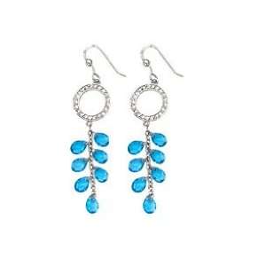   DROP CLUSTER EARRINGS W/ BLUE CZ EARRINGS Augustina Jewelry Jewelry