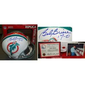 Bob Griese Signed Dolphins Riddell Replica Helmet w/17 0