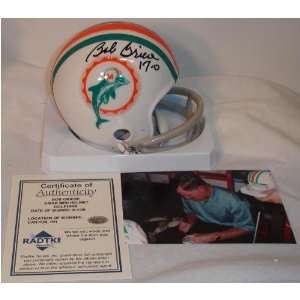Bob Griese Autographed Mini Helmet   2 bar Dolphins 17 0