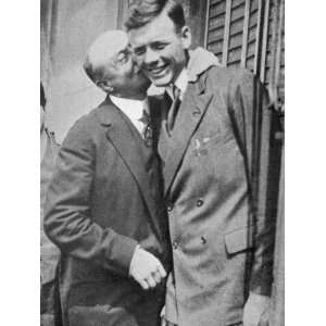  Louis Bleriot Greets Charles Lindbergh (1902 1974) on His 