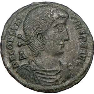CONSTANTIUS II 348AD Authentic Ancient Roman Coin CHI RHO CHRIST 