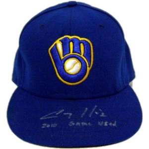 Corey Hart Autographed 2010 Game Used Brewers Retro Cap   Autographed 