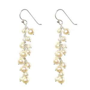  Franki Baker White Pearl & Silver Drop Earrings (2 Drop 