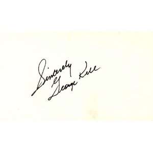 George Kell Autographed 3x5 Card   Detroit Tigers