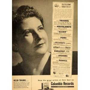  1947 Ad Columbia Records Helen Traubel Opera Soprano 