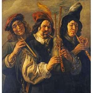  Three Musicians by Jacob Jordaens. Size 28.75 X 30.00 Art 