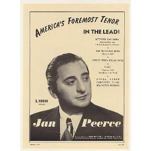  1948 Opera Tenor Jan Peerce Photo Booking Print Ad (Music 