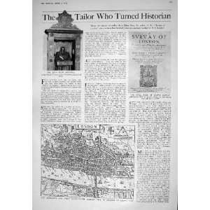  1925 JOHN STOW MEMORIAL LEADENHALL MAP LONDON FRANK CRAIG 