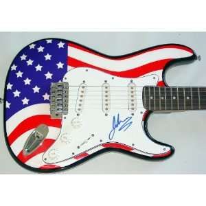  Goo Goo Dolls Johnny Rzeznik Autograph Signed Flag Guitar 