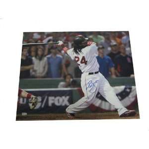 Manny Ramirez Boston Red Sox   2007 ALDS HR Swing   Autographed 16x20 