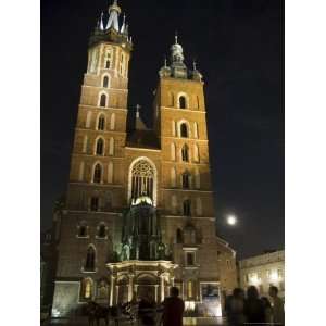  St. Marys Church or Basilica at Night, Old Town District 