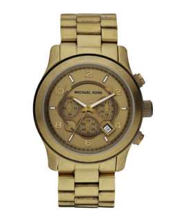 Michael Kors Mens Oversized Runway Chronograph Watch, Bronze 