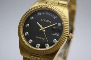 New Elgin Diamond Collection Men Day Date Watch FG143  