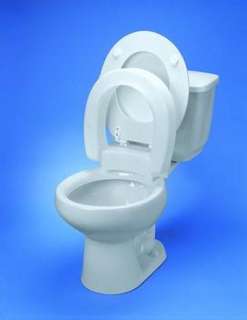 HINGED RAISED ELONGATED OVAL EXTENDED TOILET SEAT RISER  