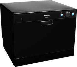   Countertop Dishwasher, Black Compact Tabletop Mini Dish Washer Machine