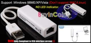 USB 10/100Mbps Ethernet Network LAN Adapter RJ45  