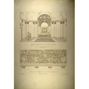  1860 Engraving Pope Julius III Villa Vestibule Interior 