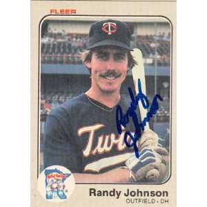  1983 Fleer #617 Randy Johnson Twins Signed Everything 