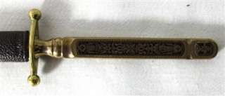 Vintage Ornate Fancy Engraved Sword Letter opener with scabbard  