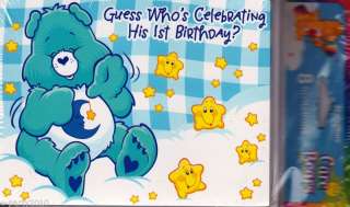 Care Bears Boy 1st FIRST BIRTHDAY INVITATIONS ~ Party Supplies 