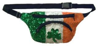 Sequin Fanny Pack   Irish Flag with Shamrock St Patricks Day  