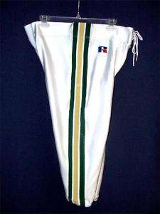 Russell Athletic white football pants with green & gold stripes 3XL 