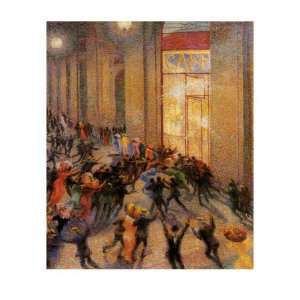 Riot in the Galleria Giclee Poster Print by Umberto Boccioni, 12x16