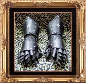 FLUTED FINGER GAUNTLETS Leather Hand Armor Sca Larp Ren Faire Gothic 