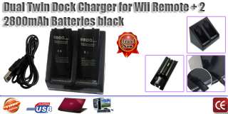Wii Console Controller Twin Battery Dock Charging Stand  