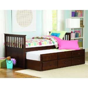 HOME ELEGANCE 571PE 1 ZACHARY COLLECTION CHILDRENS TWIN TRUNDLE BED 