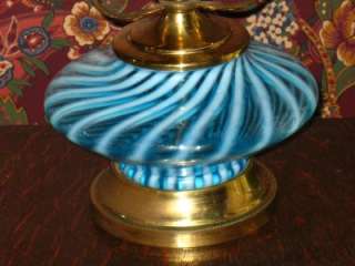 Vintage Blue Swirl Gone With the Wind Lamp Base Part