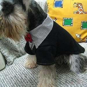   Male Dogs Two Piece Suit w/ Red Bow Tie Pet Clothing