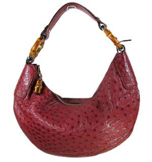 GUCCI FULL QUILL CRANBERRY OSTRICH BAG, ITALY  