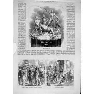 1875 Doncaster Cup Races Telegrams Jockeys Old Print 
