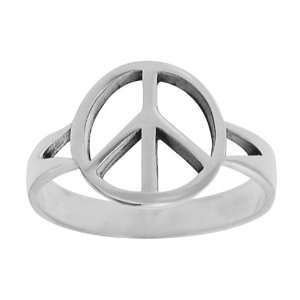   Womens Peace Sign Ring .925 Stamp Hypoallergenic, size 6 Jewelry