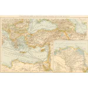  Andree 1899 Antique Map of Eastern Mediterranean Kitchen 