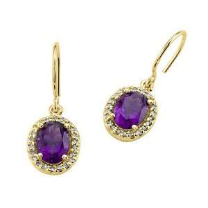   Genuine Amethyst Earrings by Effy Collection® in 14 kt Yellow Gold