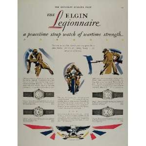  1928 Ad Elgin Legionnaire Wristwatch Soldiers War WWI 