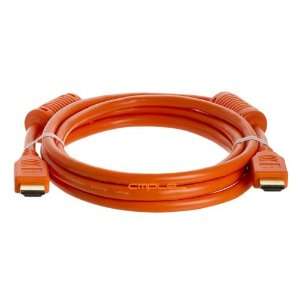  28AWG HDMI Cable with Ferrite Cores Orange 6ft 