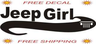JEEP GIRL T SHIRT SHIRT GIFT FREE REAR WINDOW STICKER  