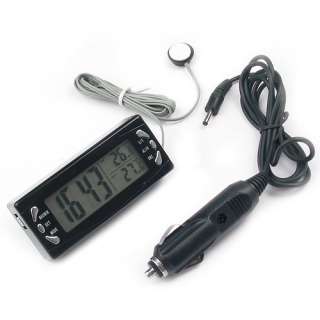   Car outside and inside Auto Digital Clock Temperature Thermometer 12V