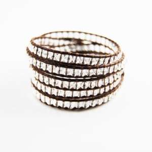  Chan Luu Clear Quartz Wrap on Brown Leather Jewelry