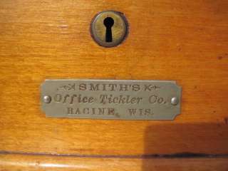 Old Vintage Antique 1888 Smiths Office Co Dovetailed Wood Desk File 