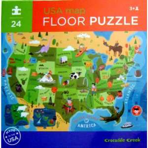   USA map FLOOR PUZZLE 34 Pieces Puzzle by crocodile creek Toys & Games