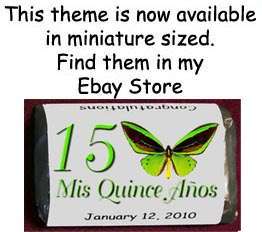 Quinceanera Mis Quince Anos Butterfly Personalized Party favors CANDY 