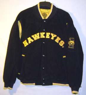 University of Iowa Suede Jacket NCAA Hawkeye Large  