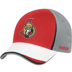   Caps  Reebok Ottawa Senators Gray Red NHL 2010 Draft Day Flex Hat