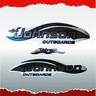 3x SILVER BLUE JOHNSON KIT DECALS STICKERS OUTBOARD